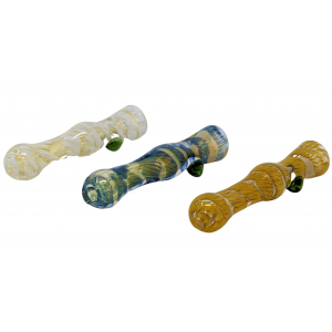 3" Silver Fumed Spiral Ribbon Chillum Hand Pipe - (Pack of 5) [DJ506]
