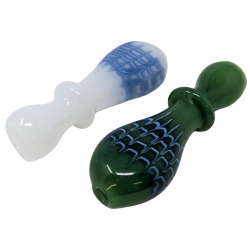 3" Dual Color Rake Flat Mouth Chillum Hand Pipe - (Pack of 2) [GWRKP131]