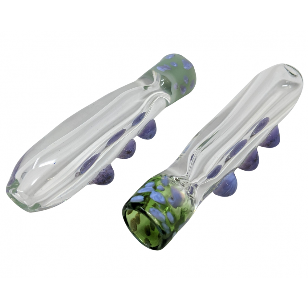 3.5" Clear Body Polka Dot Bowl Chillum Hand Pipe - (Pack of 2) [GWRKP135]