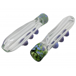 3.5" Clear Body Polka Dot Bowl Chillum Hand Pipe - (Pack of 2) [GWRKP135]