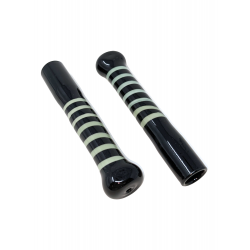 3" Black Body Slyme Spiral Ribbon Chillum Hand Pipe - (Pack of 3) [RCH05]