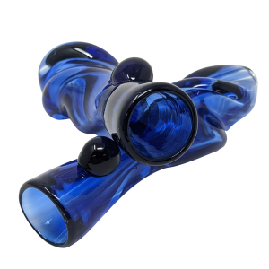 3" Full Color Twisted Mouth Single Marble Chillum Hand Pipe - (Pack of 2) [RCH68]