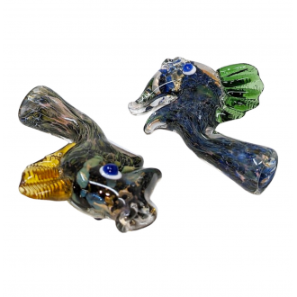 2.8" Frit & Fume Art Fish Chillum Hand Pipe (Pack of 5) - [RJA11]