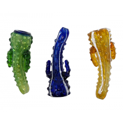 3.5"  Assorted Color Dot Art Chillum Hand Pipe (Pack of 5) - [RJA9]