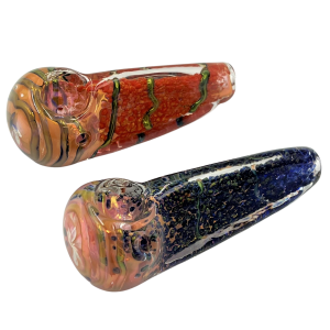 5" Gold Fumed Triangle Body Frit Art Hand Pipe - (Pack of 2) [RKP237]