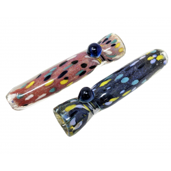3" Colorful Polka Dot Frit Chillum Hand Pipe - (Pack of 2) [GWRKP136]