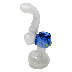 6" Glow In The Dark Frit Marble Bowl Bubbler Hand Pipe - [DJ479]