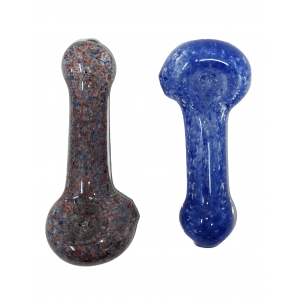 3" Mix Frit Art Body Hand Pipe - (Pack of 2) [DJ531]