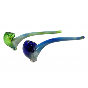 11" Blue Fumed Art Sherlock Hand Pipe - (Pack of 2) [DJ535]