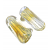 Silver Fumed Thick Glass Chillum Hand Pipe - (Pack of 2) [DJ537]