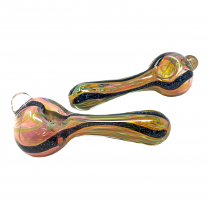 4" Double Lining Dicro & Gold Fumed Hand Pipe - (Pack of 2) [DJ540]