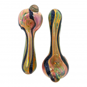 4" Double Lining Dicro & Gold Fumed Hand Pipe - (Pack of 2) [DJ540]