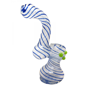 5.5" Glow In The Dark Twisted Line 3-Marble Bubbler Hand Pipe - [DJ551]
