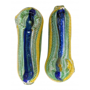 4" Straight Twisted Rod Dicro Art Spoon Hand Pipe - (Pack of 2) [DJ542]