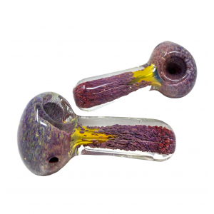4" Gold Fumed Frit Art Spoon Hand Pipe (Pack of 2) - [DJ560]