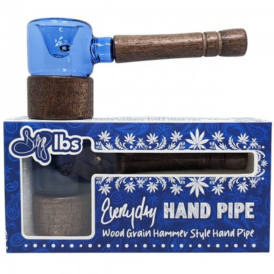 Dogg Lbs - 5" Everyday Wood Handle Glass Sherlock Hand Pipe