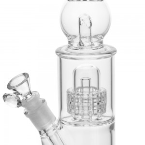 Crystal Series by HPG - 16" Ball Ice Catcher Double Matrix Perc Beaker Water Pipe - [ES22182-BX]
