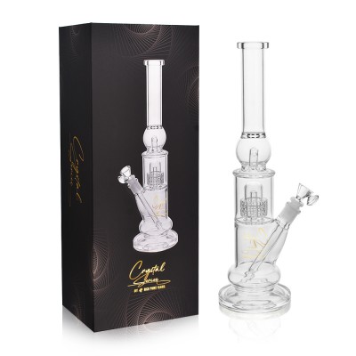 Crystal Series by HPG - 16" Ball Ice Catcher Double Matrix Perc Beaker Water Pipe - [ES22182-BX]