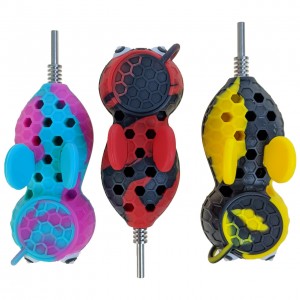 4" Silicone 2 in1 Bumblebee Hand Pipe With 10M SS Tip [SHP030-S] 