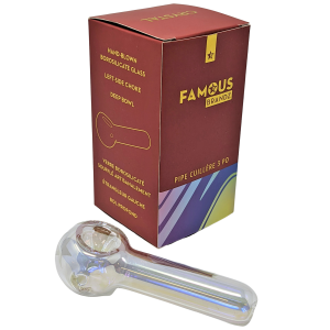 3" Famous X-Crystal Fumed Spoon Hand Pipe - Clear - [B5529CL]