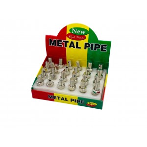 Silver Nut And Bolt Stealth Metal Pipe - 24ct Display [DK8205] 