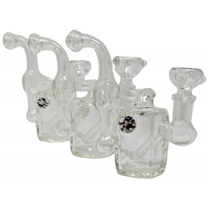 Micro Square Recycler Bubbler Hand Pipe - [D1517]