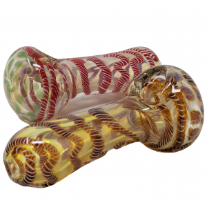 4" Silver Fumed Twisted Rod Art Hand Pipe - Assorted Colors [DJ499]