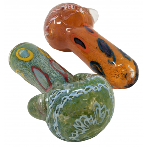 4.5" Frit & Fumed Art Hand Pipe - (Pack of 2) [DJ508]