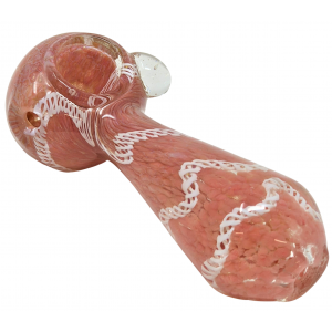 4.5" Frit & Fumed Twisted Rod Art Hand Pipe - Assorted Colors - (Pack of 2) [DJ509]