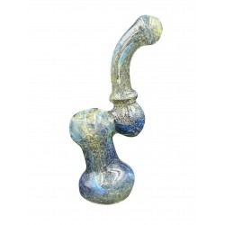 6'' Gold Fumed Air Trap Frit Bubbler Hand Pipe - [DJ272]