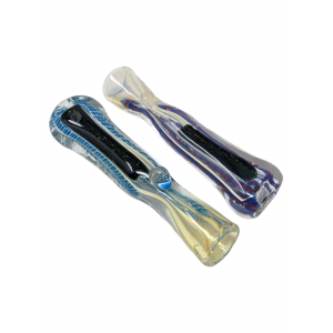 3" Dual Color Braided & Galaxy Ribbon Chillum Hand Pipe - (Pack of 2) [GWRKD32]