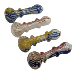 4" Double Rim Inside Out Art Spoon Hand Pipe (Pack of 2) [GWRKD81]