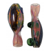 3" Gold Fumed Galaxy Stripe & Dot Standing Chillum Hand Pipe - (Pack of 2) [GWRKP104]