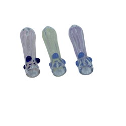 3" Slyme Braided Line Multi Marble Chillum Hand Pipe - (Pack Of 3) [GWRKP59]