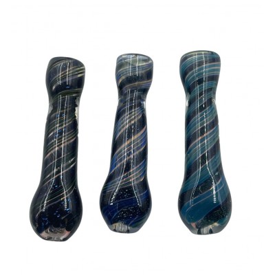 3" Gold Fumed Twisted Dicro Art Chillum Hand Pipe Pack of 2 [GWRKP93] 