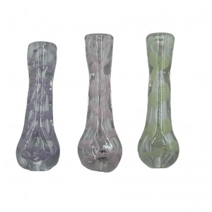 3" US-Made Inner Slyme Ribbon Clear Chillum Hand Pipe - (Pack of 3) [GWRKP95]