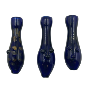 3" US-Made Fumed Gold Polka Dot Tri-Marble Chillum Hand Pipe - (Pack of 2) [GWRKP98]