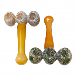 5" Triple Ball Frit & Fumed Art Hand Pipe (Pack of 2) - [GWST0062]