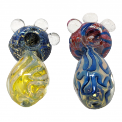 4.8" Gold Fumed Marble Art Fat Body Heavy Hand Pipe (Pack of 2) - [GWST0063]