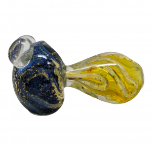 4.8" Gold Fumed Marble Art Fat Body Heavy Hand Pipe (Pack of 2) - [GWST0063]
