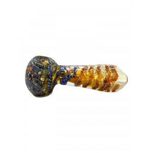 5" Gold Fumed Dye Art Inside Out Art Hand Pipe (Pack of 2) - [GWST0064]