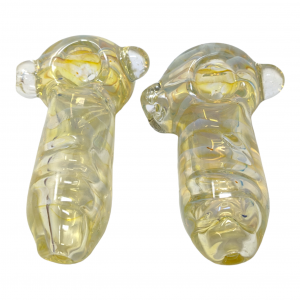 4" Silver Fumed Spiral Art Fat Body Hand Pipe (Pack of 2) - [GWST0066]