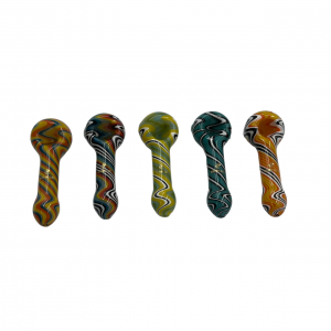 4" High Point Glass - Wig Wag Art Spoon Hand Pipe [HP014] 