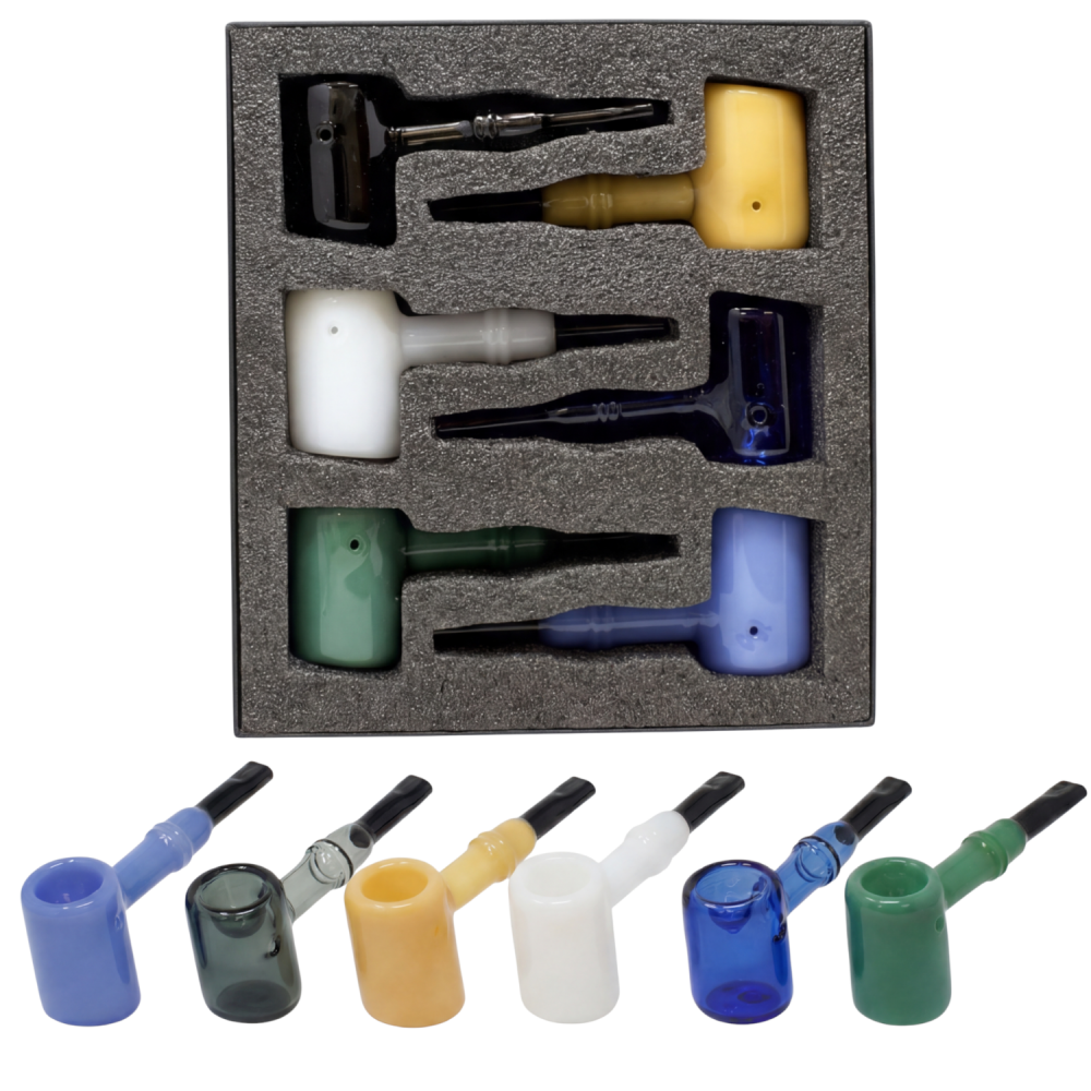 5 inch smash hits glass hammer pipe 6ct display