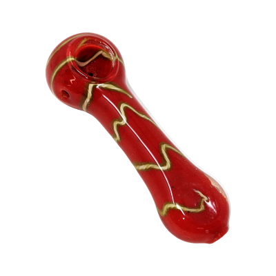 4" Twisted Line Art Frit Spoon Hand Pipe [ISP501]