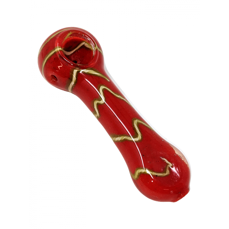 4" Twisted Line Art Frit Spoon Hand Pipe [ISP501]