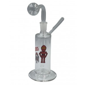 Glass On Glass Bubbler With Base Hand Pipe [JO21] 