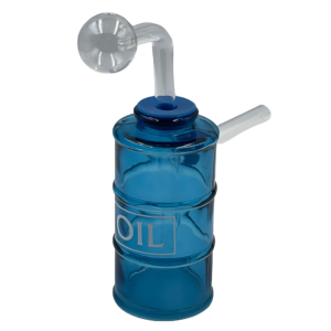 Oil Barrel Glass On Rubber Bubbler with Oil Dome - [JO22]