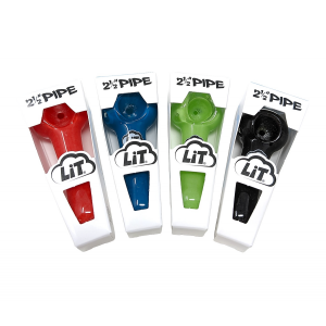 2.5" Assorted Colors Hand Pipes Display - 24Ct [25LT24CTD]
