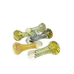 3" Swirl Rod Work Silver Fumed Hand Pipe - (Pack of 5) [RKGH34]